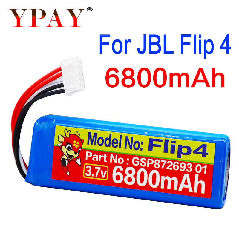 Batterij Voor Jbl Flip 3 & 4 Speler Flip3 Flip4 Li Polymer Oplaadbare Accumulator Pack Vervanging 3.7V 6800 mah GSP872693 & 01