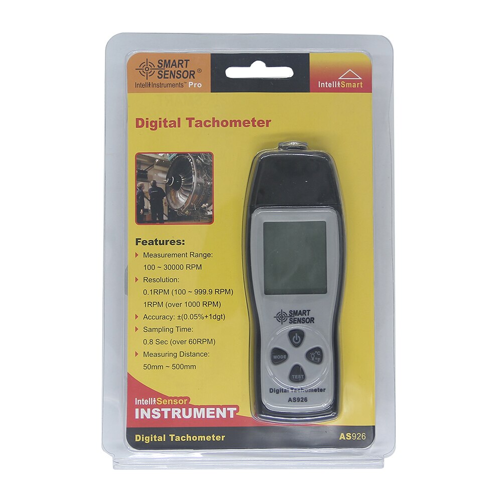 Non-contact Tachometer Rotational Speed Meter Speedometer Speed Measuring Instrument 100~30000RPM: Default Title