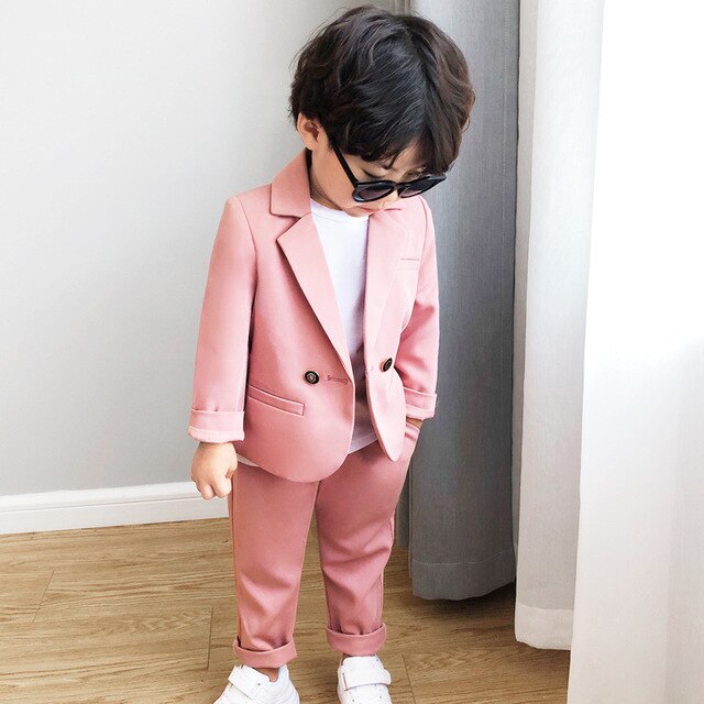 Bruiloft Jongen Kostuum Blazer Broek 2 Stuk Jurk Kinderen Jongen Trouwpak Herfst Kids Jongen Pak Outfit Set