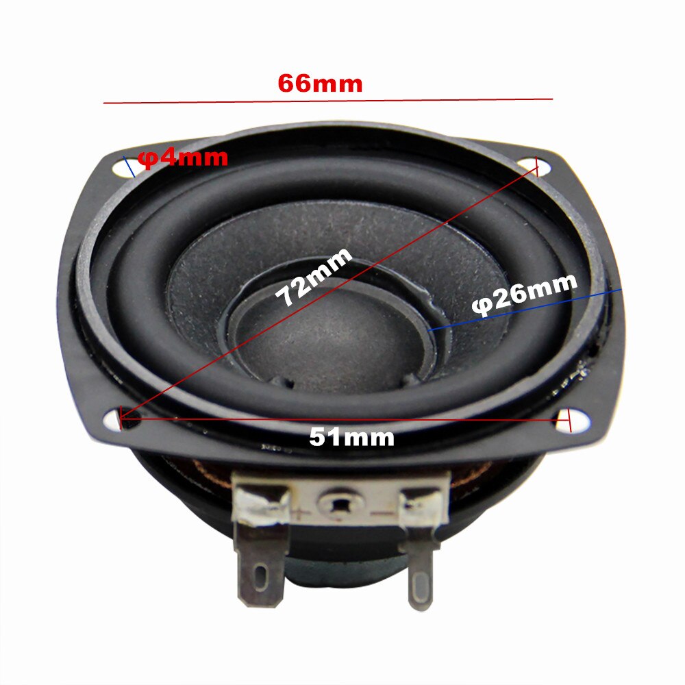 JINGERL 2 STKS 2.5 Inch 4OHM 10W Subwoofer Luidspreker With Deep Bass - 66mm Neodymium DIY Full Range Audio Sound Multimedia
