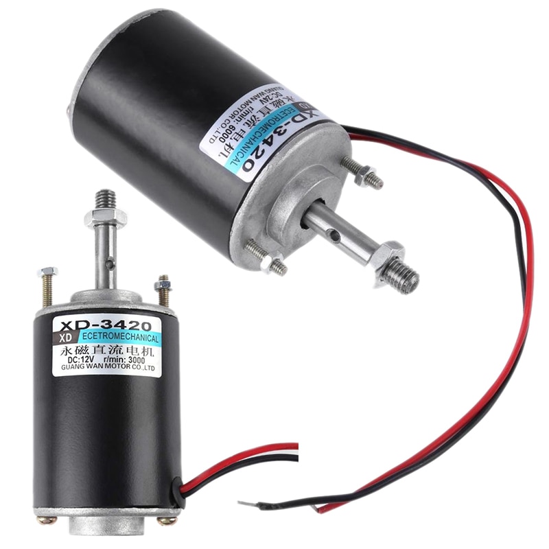 XD-3420 DC Permanent Magnet High Speed Motor – 12V/24V 30W, 3500/7000 RPM, CW/CCW, For Grinding Machines, Cotton Candy Makers & Small Tools