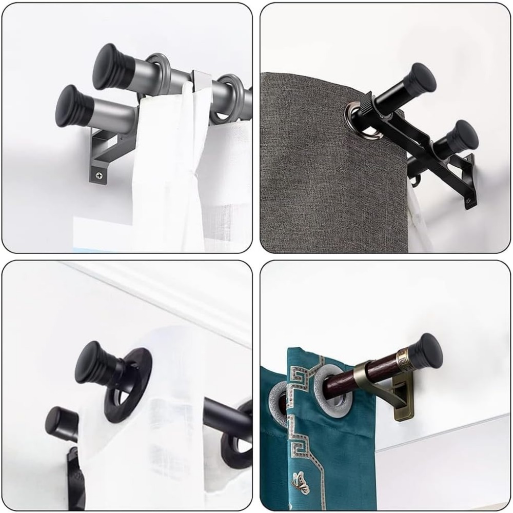 4 Uds. Cubiertas para barras de cortina, remates de cortina negros, tapas de extremos, kit de fabricación decorativa de repuesto para cortinas en forma de columna de plástico de 28mm
