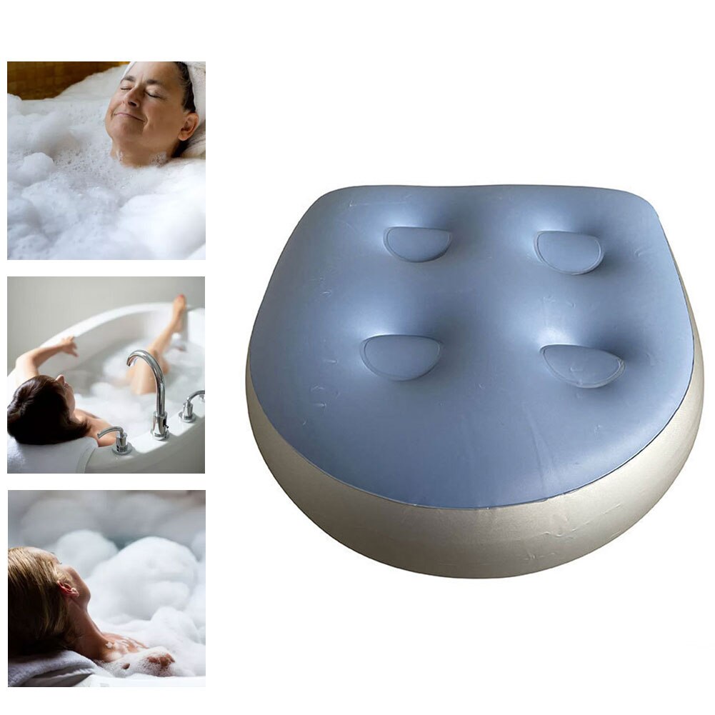 Opblaasbare Boot Kussen Multifunctionele Tub Booster Seat Zachte Bad Spa Kussen Voor Volwassenen Kid Blauw Outdoor Beatch