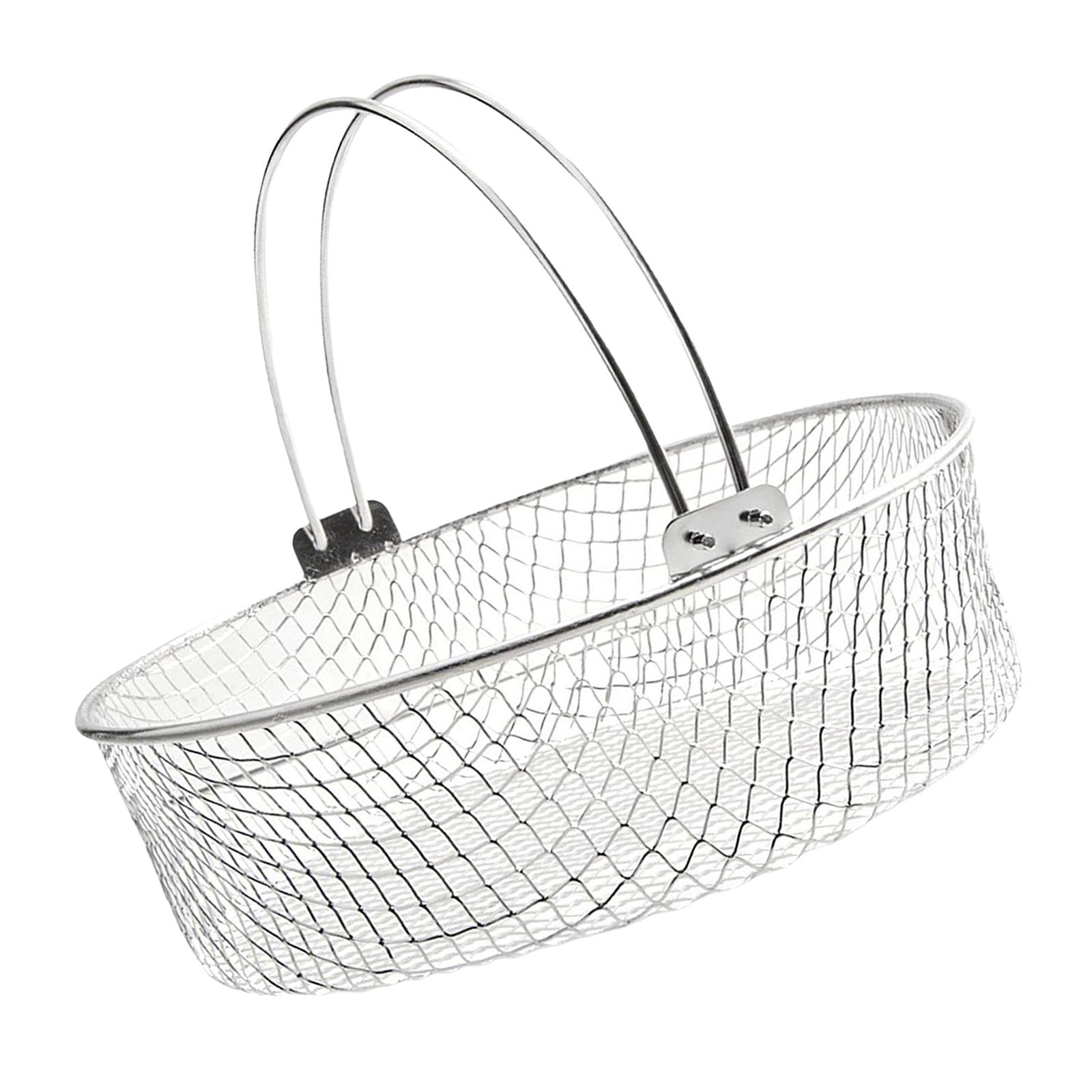 Air Fryer Basket W/ Handle Strainer Deep Fry Basket for Chicken Strips Cooking Grilled Chicken wings