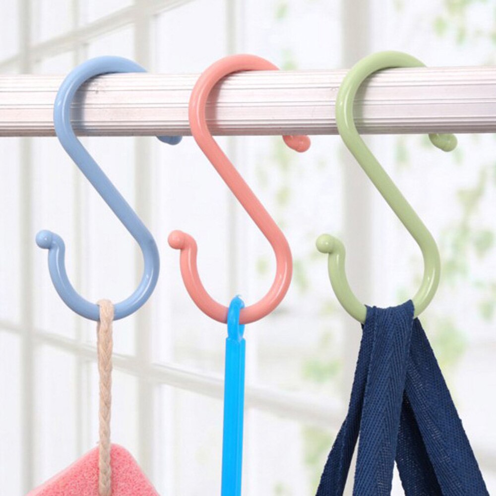 4/8pcs Practical Plastic Bucket Hook S Shape Clothing Rack Kitchen Railing S Hanger Kitchen Hooks