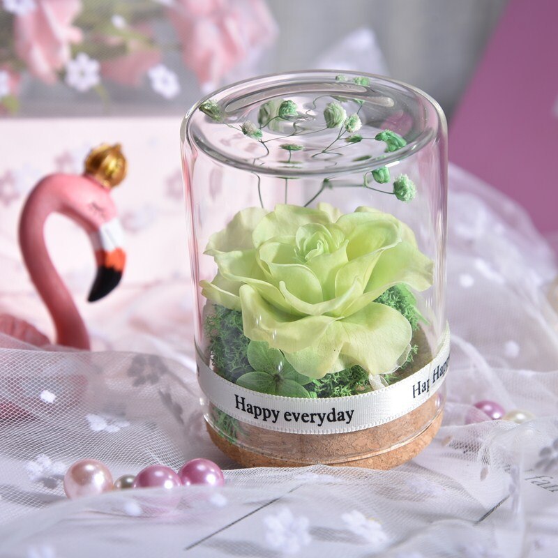 Rose space tørrede blomster kunstige blomster valentinsdag rose boligindretning rose i glas fødselsdag bryllup jul