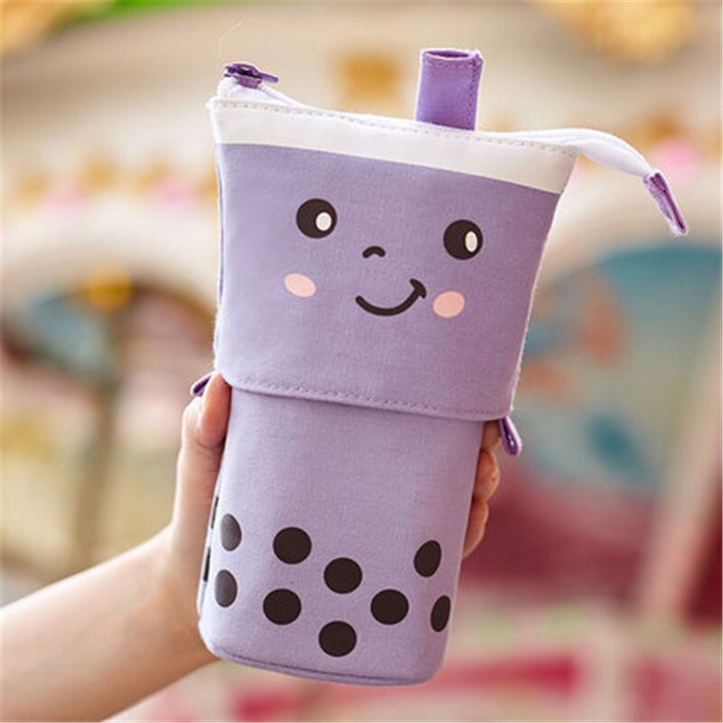 Estuche retráctil para lápices, bolsa de almacenamiento de papelería escolar, estuche Kawaii de punta ondulada, bonito portalápices, para niños, bolsas para bolígrafos