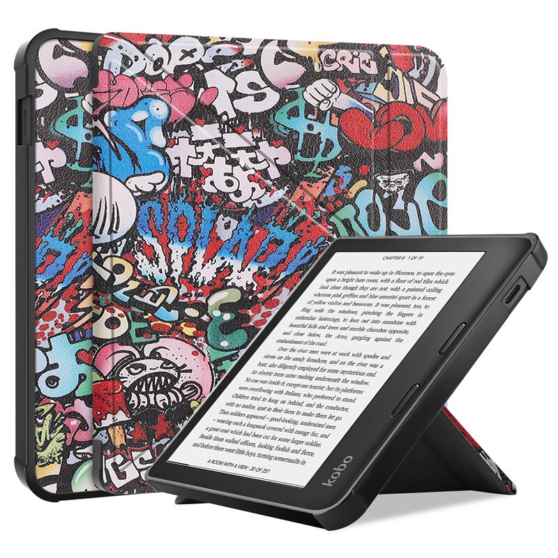 For KOBO Libra 2 Case Cover Fold PU Leather Soft TPU Back Stand Shookproof Cover For Funda Kobo Libra 2 E-reader Smart Case: TY