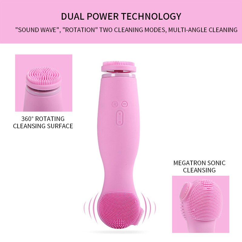 IPX7 Multifunctionele Roterende Ultrasone Trillingen Borstel Mee-eters, Pore Facial Massage Beauty Instrument