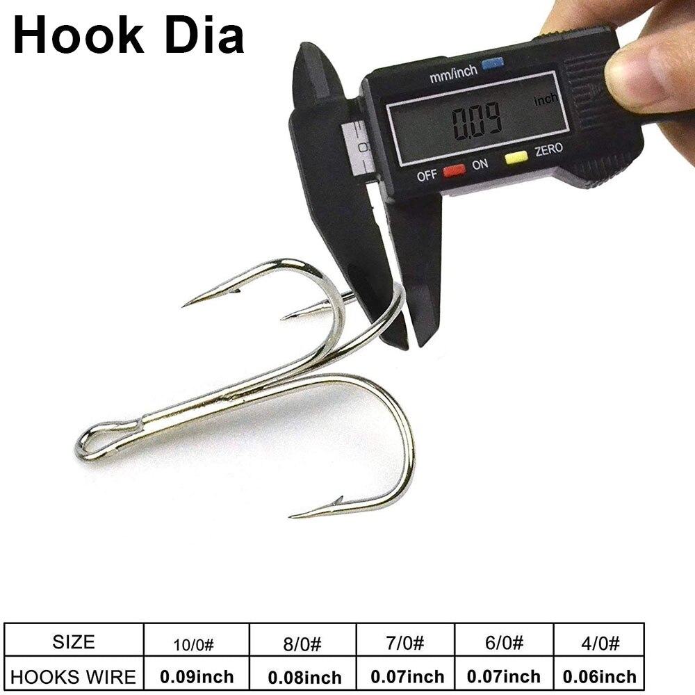 Hameçon Triple Ultra fort pour pêche en eau salée, matériel pour attraper des poissons, requin, thon, Triple ancre, 4/0 à 10/0, 25 pièces