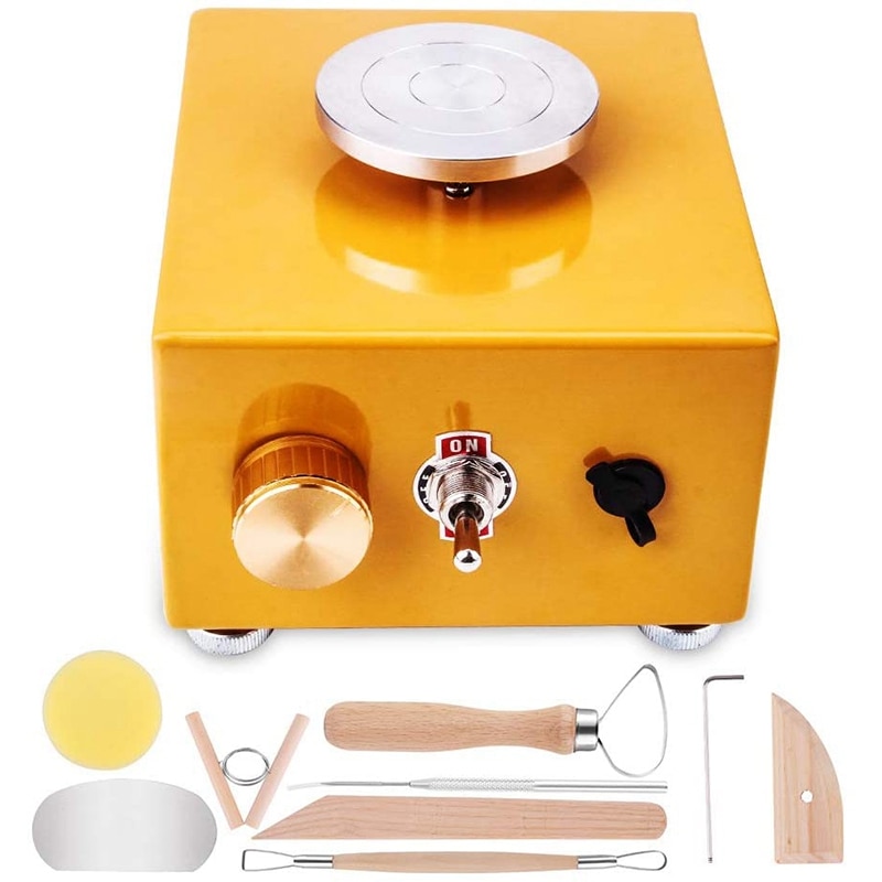 Turntable Pottery Wheel Ceramic Machine DIY Clay Wheel Machine with 3 Mini Mini: Default Title