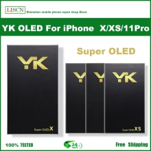 Pantalla LCD OLED YK para iPhone X XS 11pro, módulo digitalizador, pantalla táctil probada, píxeles sin zona muerta, piezas LCD de repuesto +