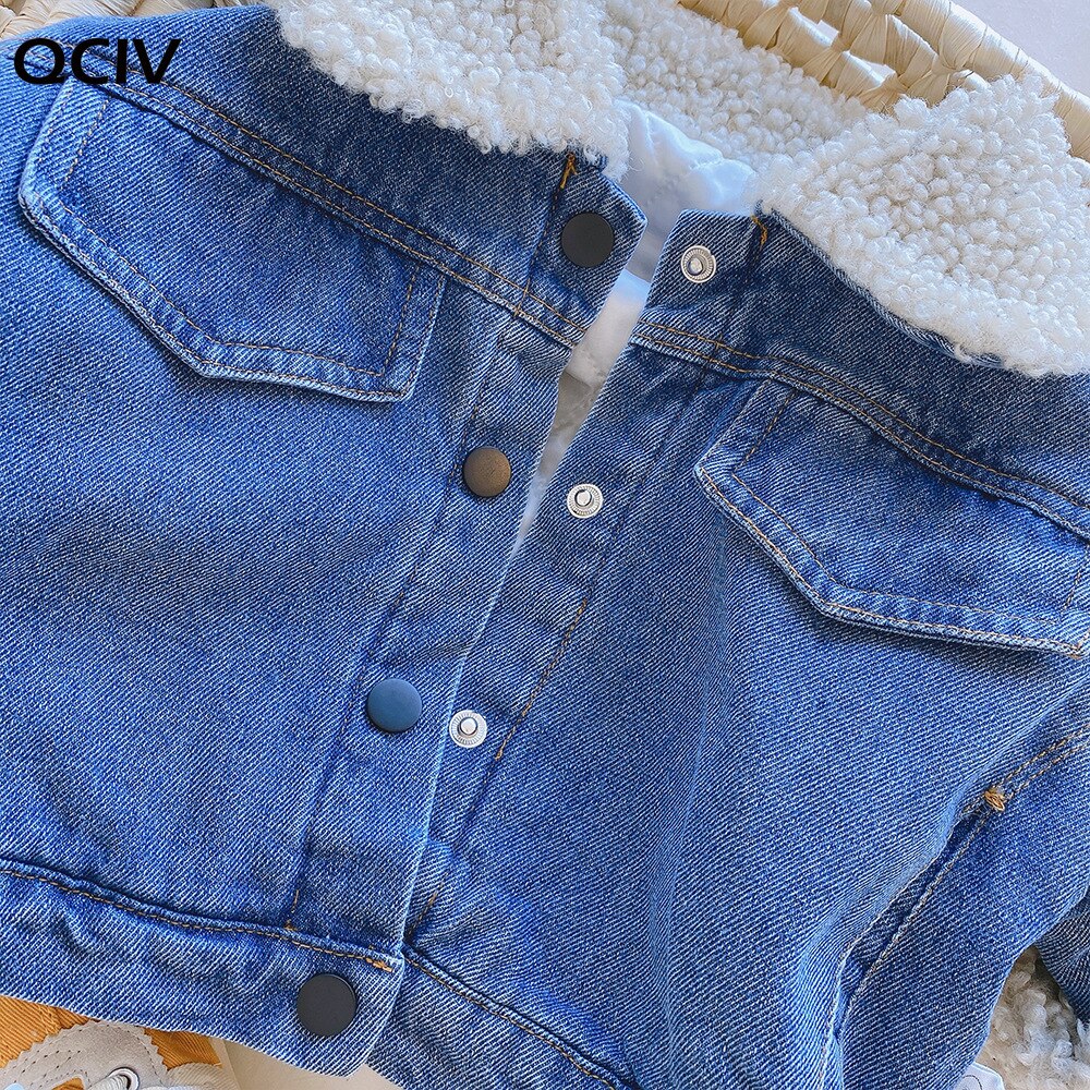 Nova primavera inverno crianças denim jaqueta bebê meninos meninas casaco quente moda crianças outerwear roupas do bebê da criança