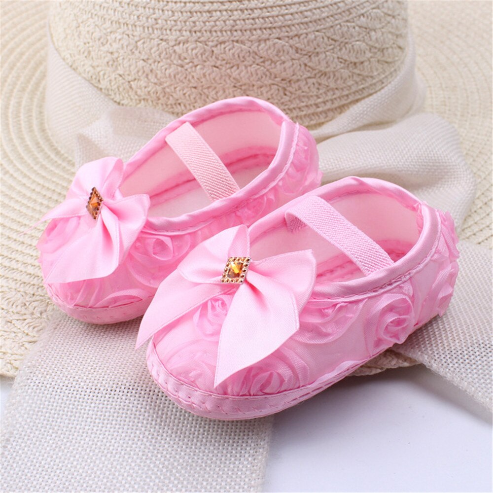 Verbazingwekkende 0-12 Maand Baby Meisjes Crib Schoenen Schattige Prinses Schoenen Katoenen Baby Zachte Zool Frist walker (s7-102)