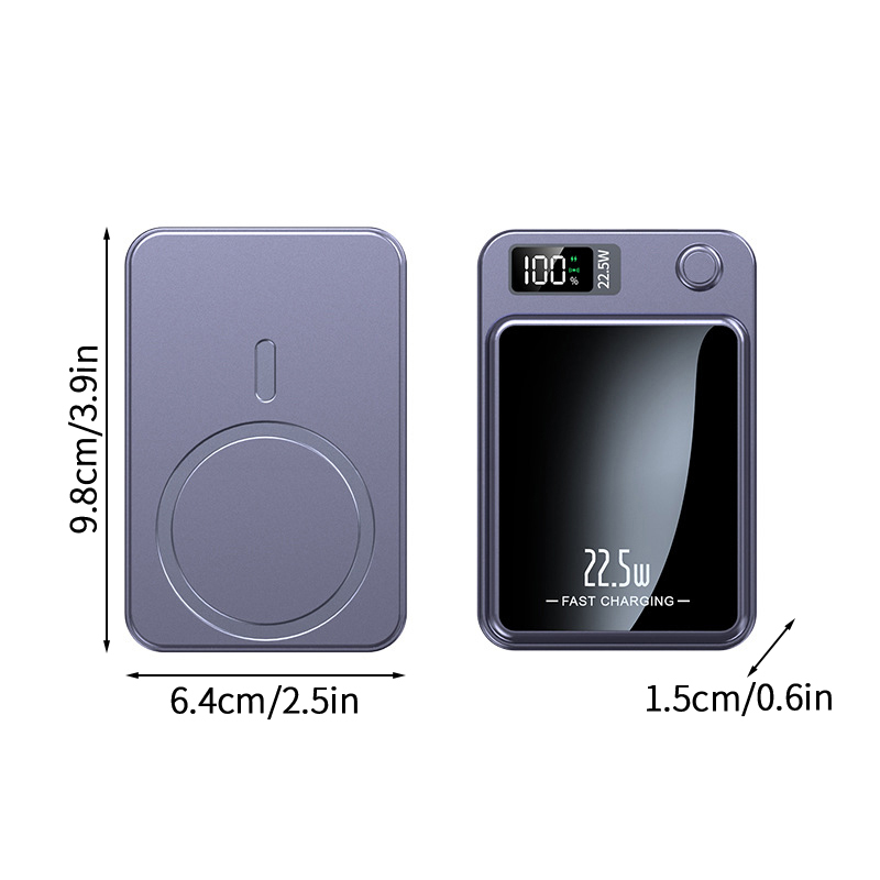 20000 mAh magnetische draadloze powerbank Draagbare externe batterij Apple Android snellader Universele powerbank voor iPhone Huawei: Black / 10000mAh