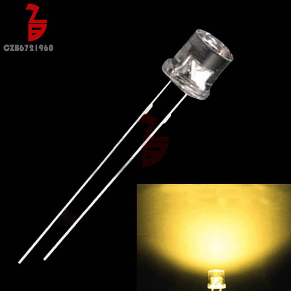 100Pcs 5mm Diode Flat Top White Red Green Blue Yellow Smd Smt Led Water Clear Super Bright Wide Angle Bulb 20000mcd Lamp