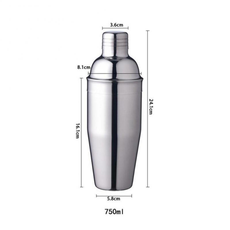 Stainless Steel Cocktail Shaker Set Mixer Wine Martini Boston Shaker Bartender Drink Party Bar Barware Tools Accessories 750ML: 02
