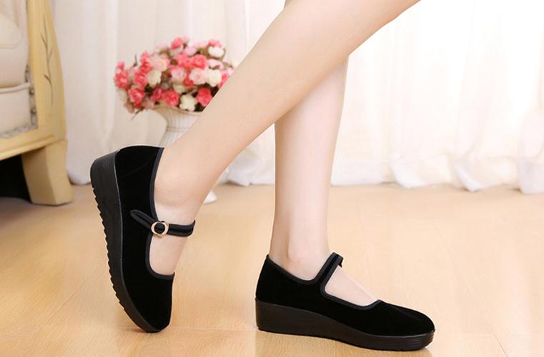 Vrouwen Zachte bodem anti-slip werkschoenen vrouwelijke vierkante dansschoenen hotel etiquette dansschoenen