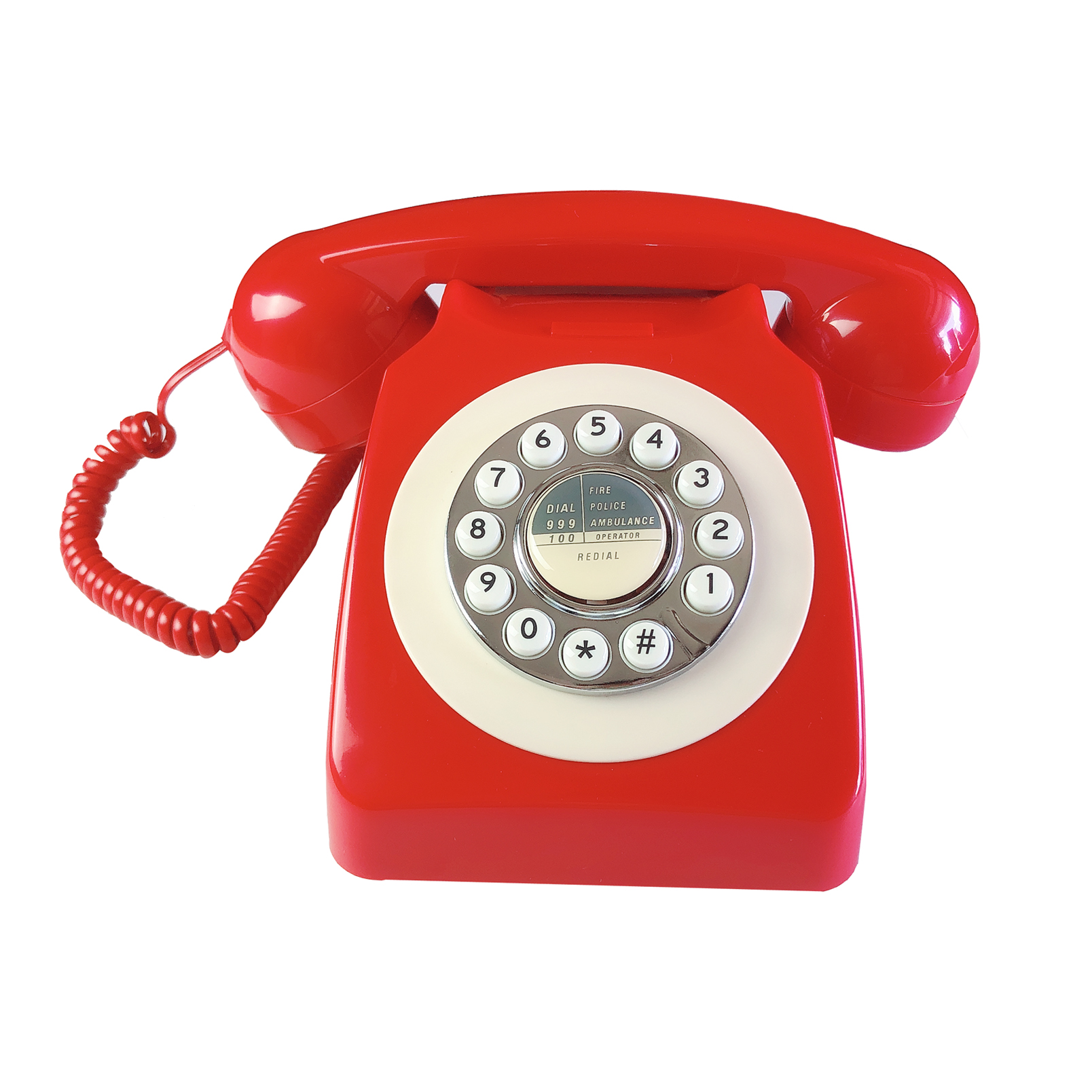 Red Retro Phone, Corded 60's Classic Telephone/Landline Phone/Wired Antique Telephone for Home/Office/Hotel
