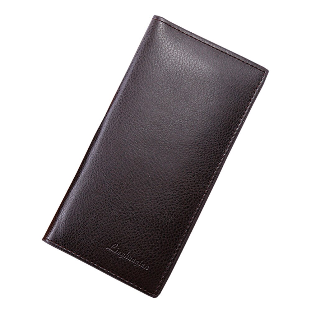 Men PU leather long clutch wallet Cards holder purse brown black male pocket wallet Coin bag purse Billfold: C