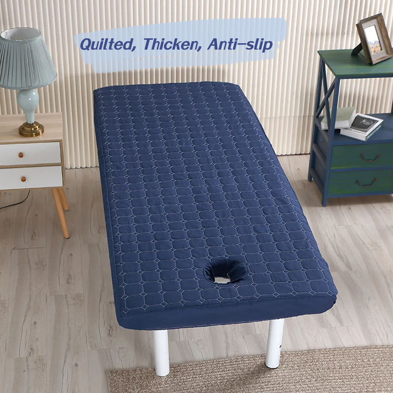 Stevig, dik hoeslaken voor massagetafels, huidvriendelijk, antislip bedovertrek voor massage en spa, met gaten