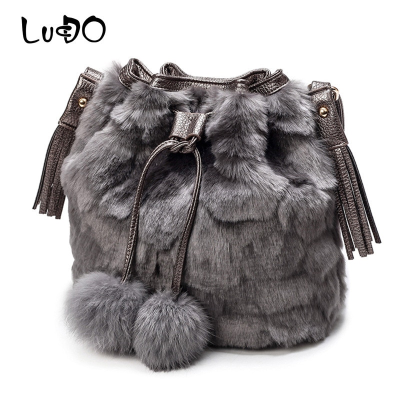 Lucdo Herfst Winter Mode Vrouwen Schoudertas Dames Crossbody Tas Luipaard Pluche Bont Harige Vrouwelijke Tassen Kwastje Bal Bolsos Mujer