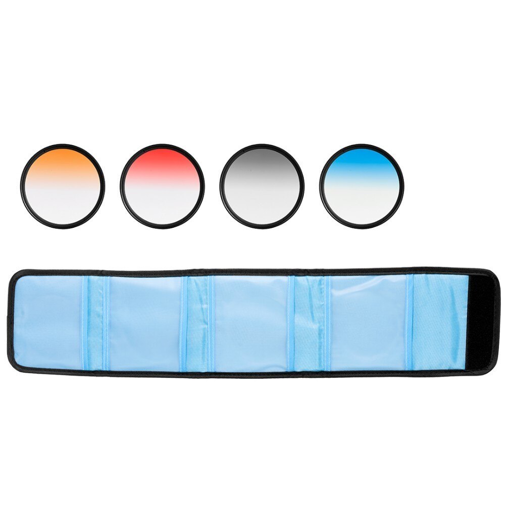 BAODELI Grijs Oranje Blauw Rood Nd Gradiënt Filter Concept 49 52 55 58 62 67 72 77 82 Mm Voor canon 77d Nikon Sony A6000 Accessoires: 49mm