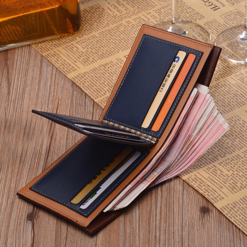 wallet Short vertical Male Coin Purse casual multi-function card Holders bag zipper buckle triangle folding