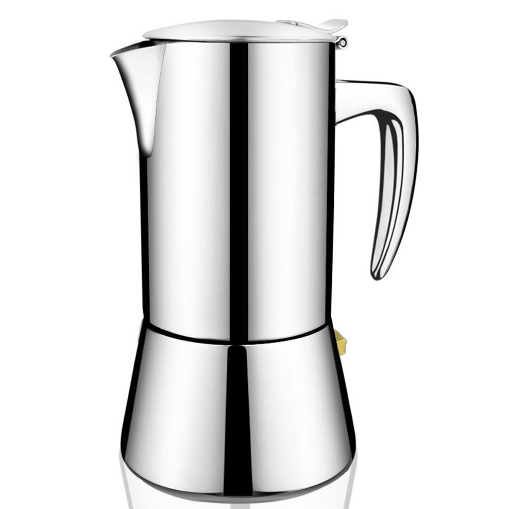 Trykk kaffetrakter espresso komfyrtopp rustfritt stål slitesterk moka cafeteira expresso perkolator gryte praktisk moka kaffekanne: 200ml
