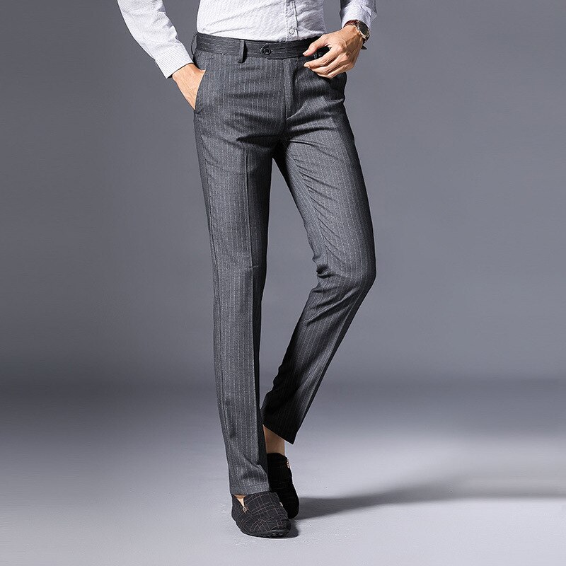MRMT 2022 Brand Spring Middle-aged Men's Casual Trousers Straight Tube Pants for Male Striped Trousers