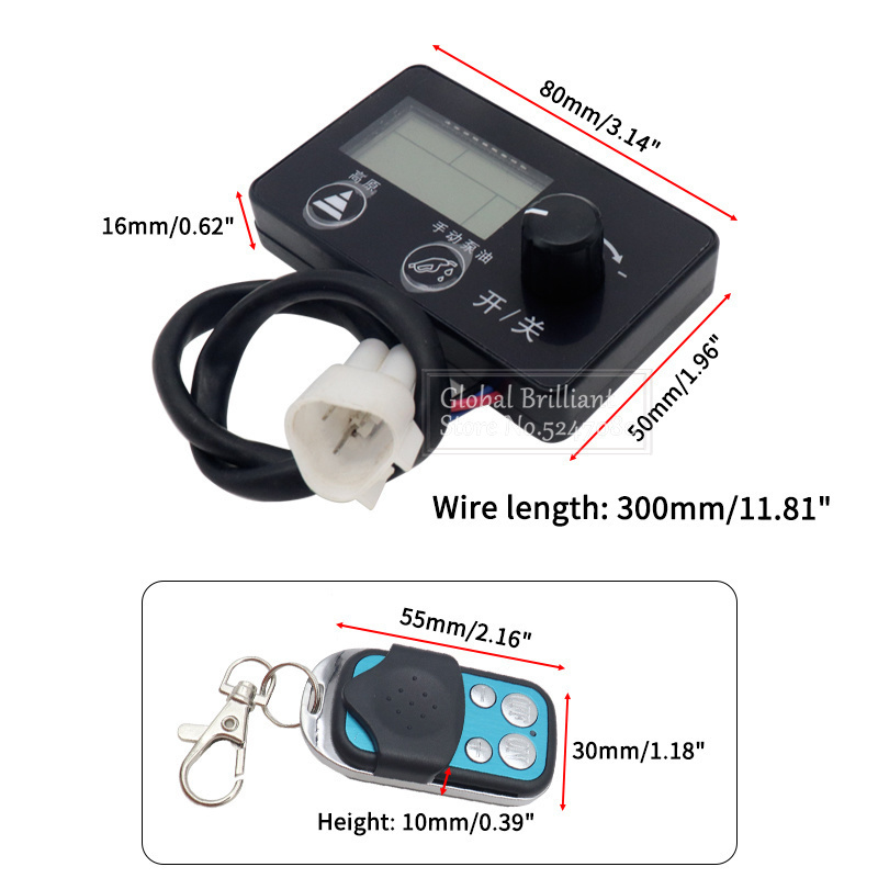 12V/24V Universal Air Diesel Heater Controller LCD Monitor Switch With Car Remote Control Parking Heater Replacement Part