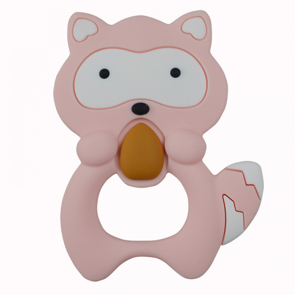 Neue Nette Silikon Waschbären Perlen Beißring Set Baby Zahnen Kauen Schnuller Clip Kette Spielzeug Zubehör Baby Beißringe