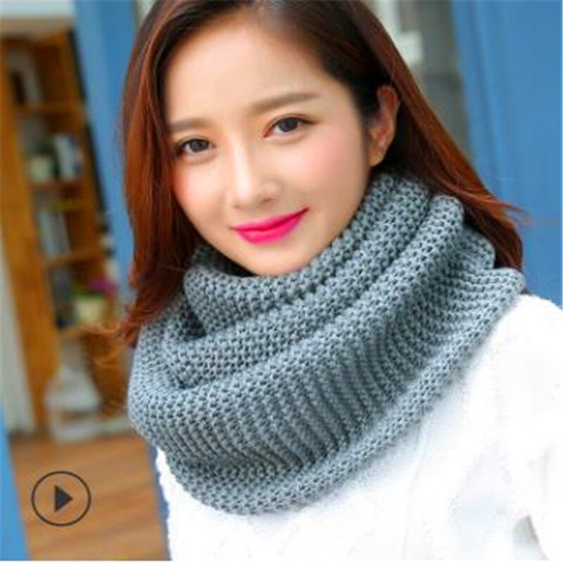 Winter han editie sjaals breien wol kraag vrouw met dikke warme pure kleur 2 val hoofddoek  cn009: Cn009-7