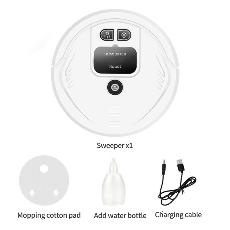 Household Lazy Intelligent Robot Powerful Cleaning System USB Charging UV Disinfection Diffuser Wireless Sweeping Vacuum Cleaner: white