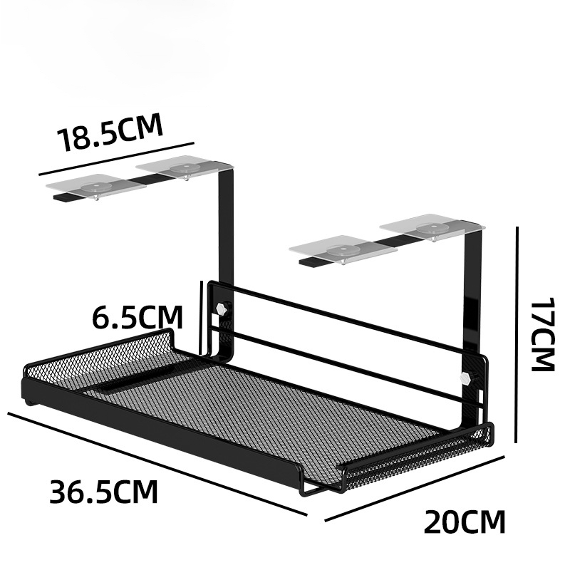 Verstelbare Opbergplank Onder Tafel Voor Opbergkoord, Stopcontact, Multifunctionele Keukenplank, Kastopbergplank, Gaatje: WIT
