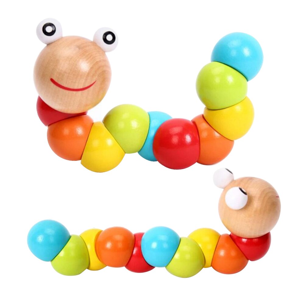 Kids Educational Fun Game Cute Wooden Simulation Toy Flexible Block