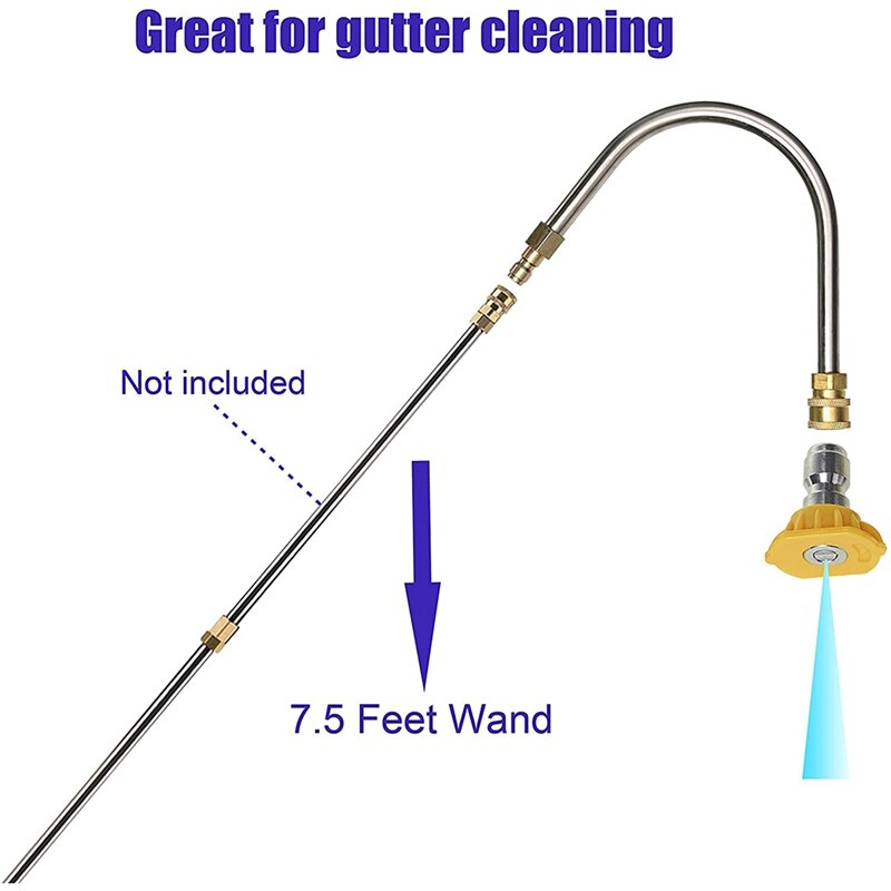 Gutter Cleaner Attachment Accessories for Pressure Washer,Washer Nozzle Tips,1/4 Inch Quick Connect