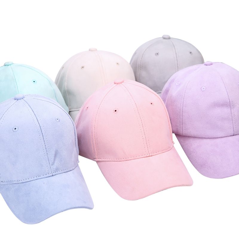 Casual Style Baseball Cap Men Women Angled Brim Adjustable Caps Cotton Strapback Peaked Solid Color Hats