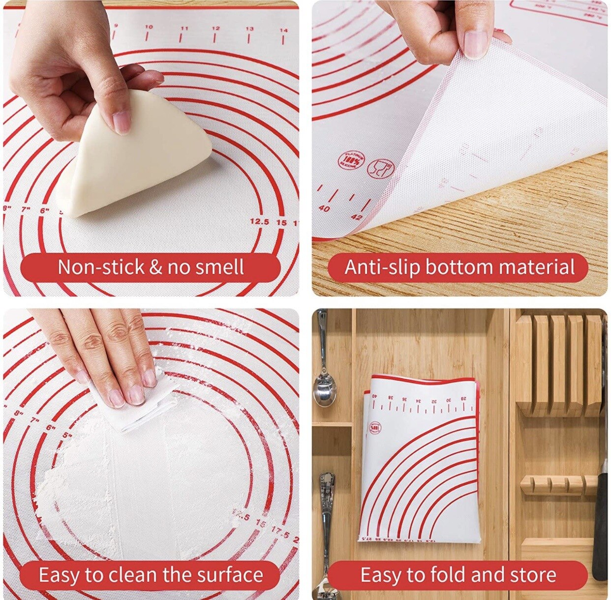 70*70cm Silicone Baking Mat Thicken Cake Silicone Mat Oven Pizza Pastry Mat Rolling Dough Board Non-Stick Mat Cake Baking Tools