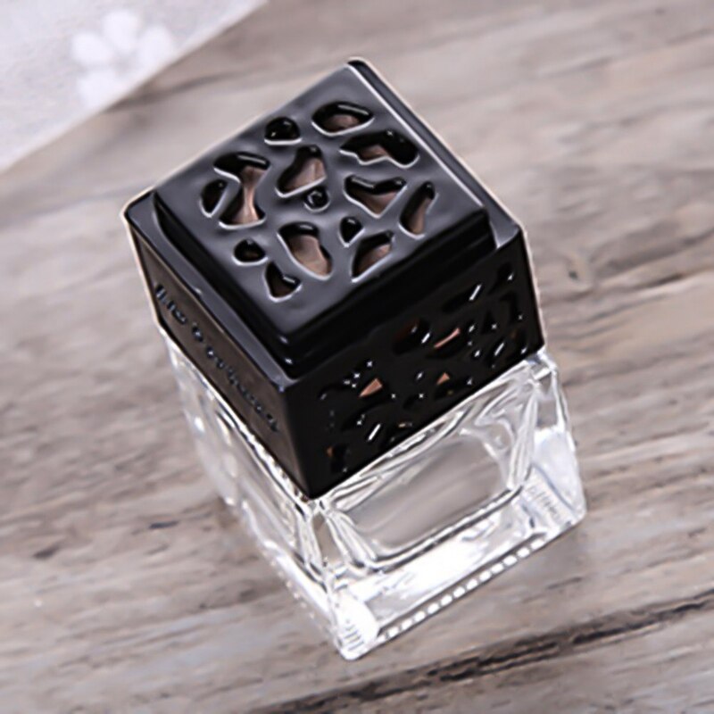 Car Empty Glass Bottle Perfume Square Bottle Automobile Air Conditioner Perfume Clip Auto Air Freshener For Lady Car Ornaments