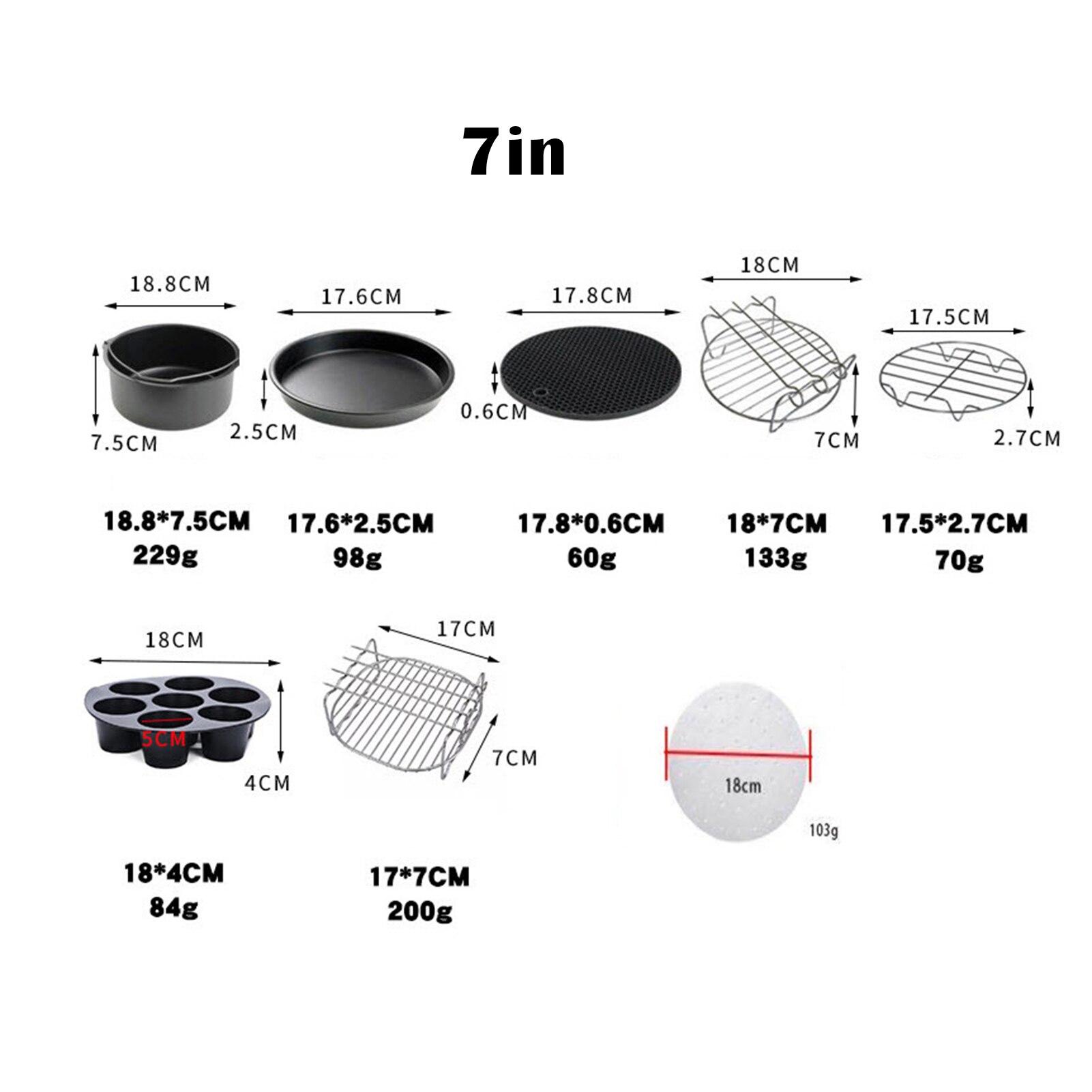 8 stücke Luft Friteuse Zubehör passen Beste Heiße Friteuse Zubehör einstellen Bequemlichkeit Kochen Werkzeug Für Küche Party Küche Werkzeuge & Spielereien: Licht Grün