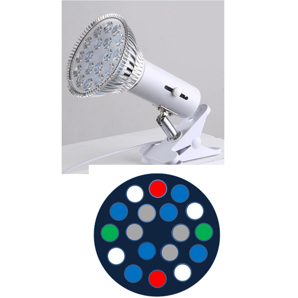 54W Aquarium LED Lighting E27 LED Coral Reef Aquarium Lights Full Spectrum PAR38 LED Light Aquarium Lamp Fixture: S18B-E27 Holder