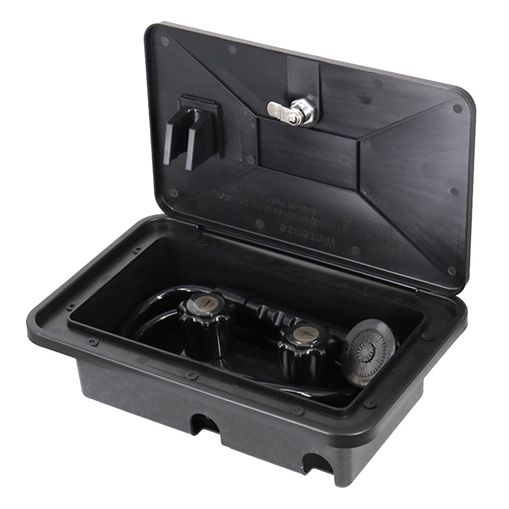 Black RV Exterior Shower Box Kit Boat Marine Camper Motorhome Caravan Accessory