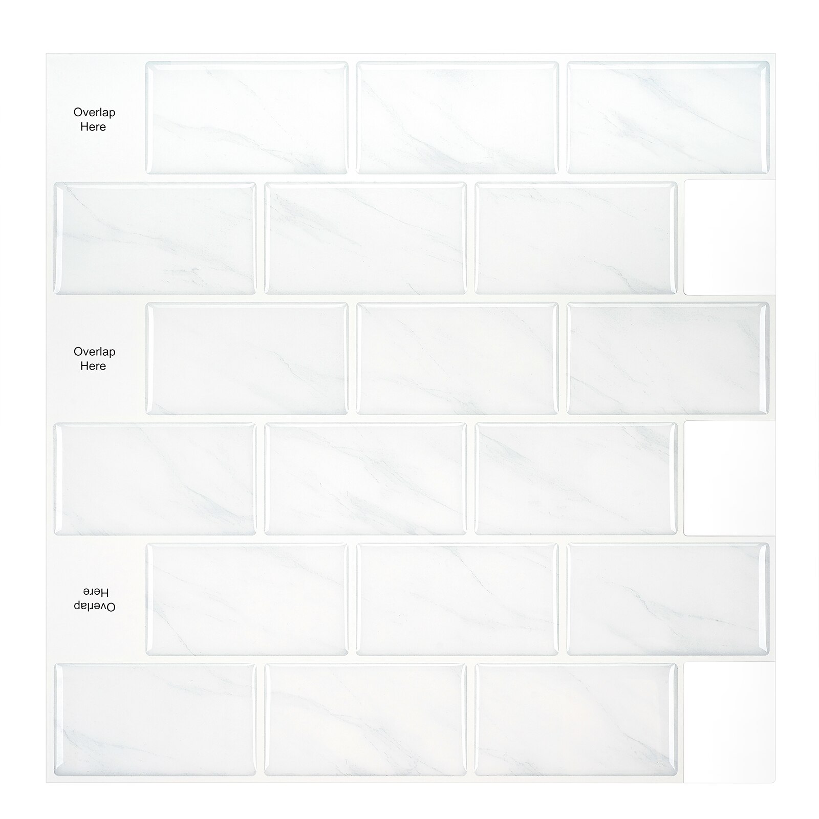 Morcart Peel En Stick Tegels Home Decor Zelfklevende Tegel Stickers 3d Muursticker Wit Behang Voor Keuken Badkamer Kamer: MT1013-1PCS