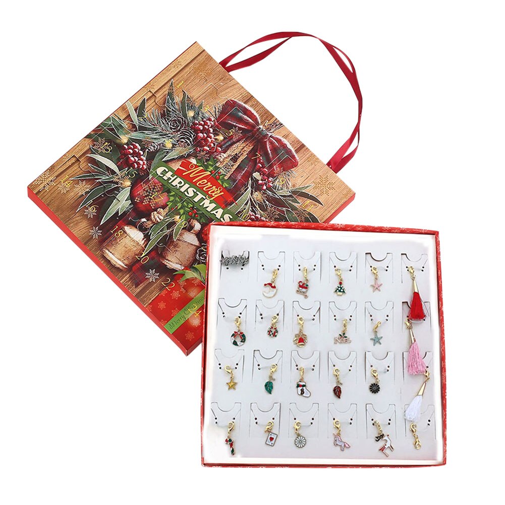 Julesmykker adventskalender for barn gjør-det-selv sjarm armbånd halskjede barn jul bursdagsboks: 3
