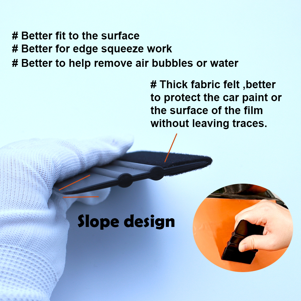 TOFAR 10Pack Vinyl Squeegee with Fabric Felt Buffers Car Wrap Tinting Film Install Tool Window Spatula Decal Stickers Scraper