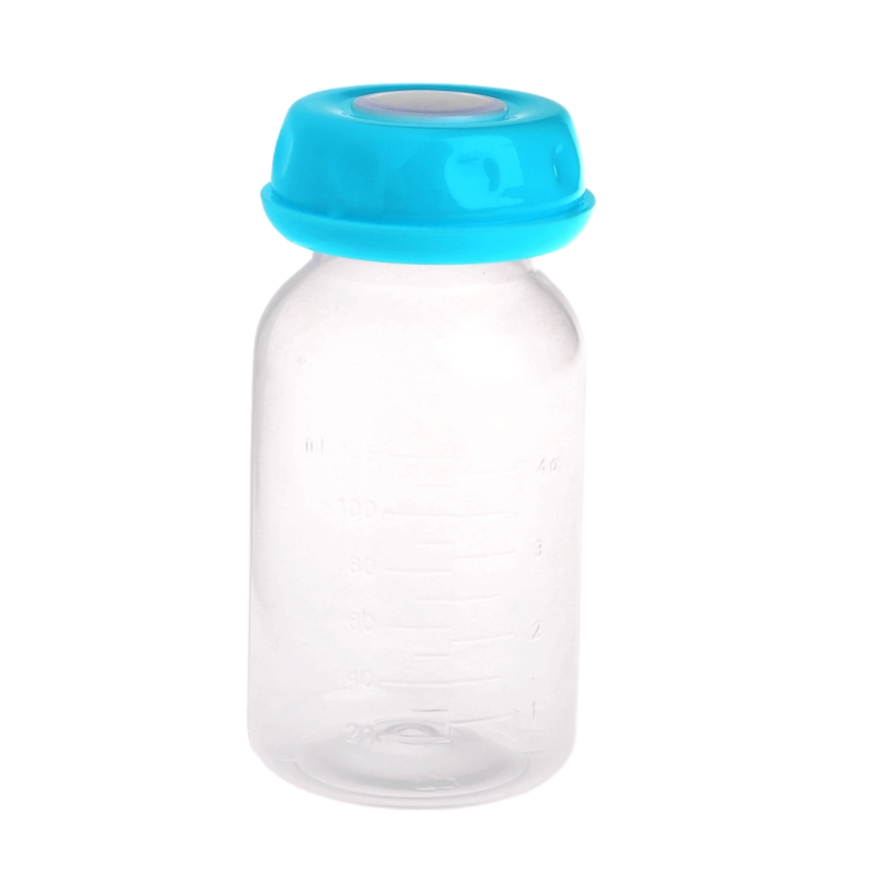 Bébé 125ML lait maternel biberons Collection stockage cou large stockage bouteille: Bleu