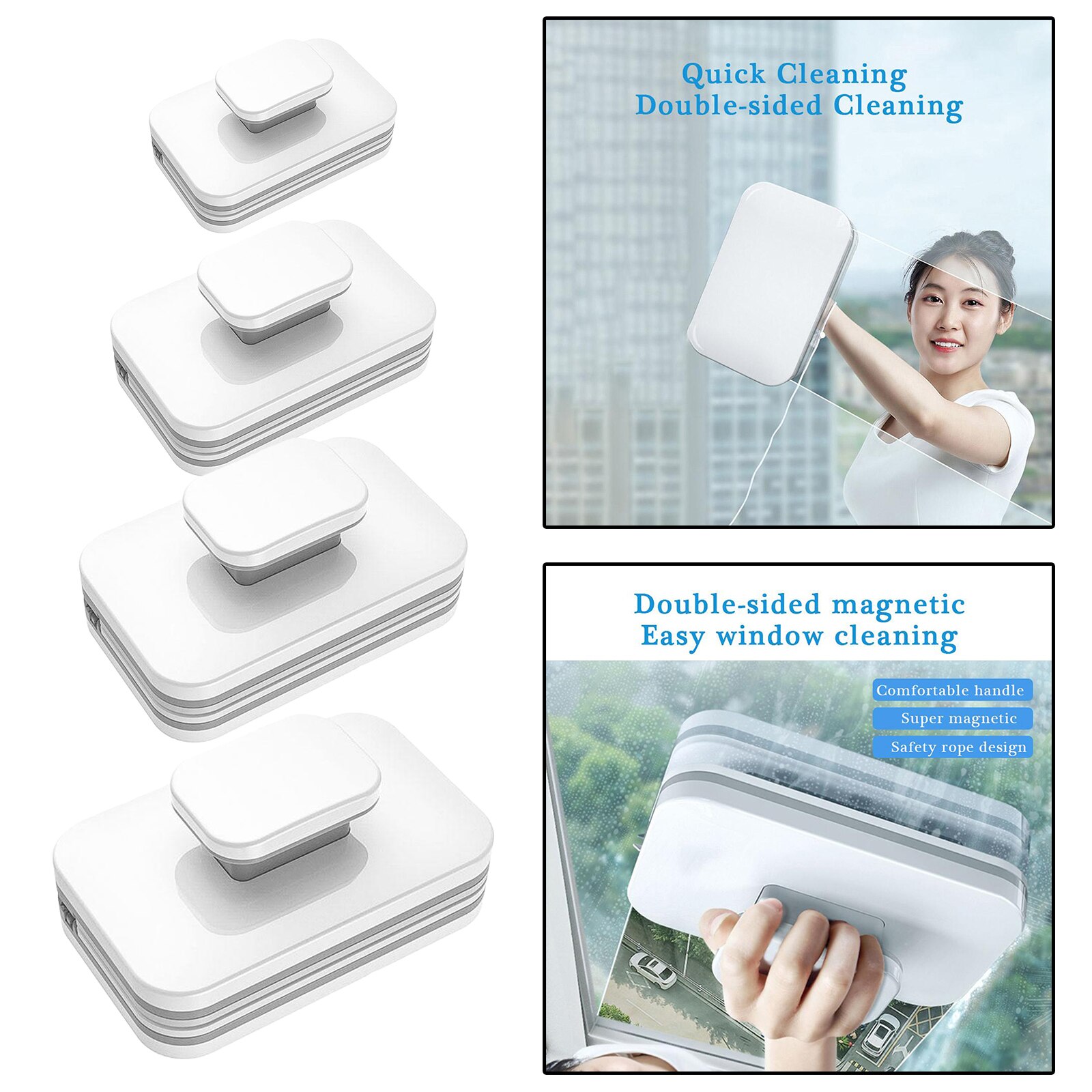 Double-Sided Window Glass Cleaning Bursh Household Magnetic Window Cleaners Windows Wiper Cleaning Tools for Washing Window