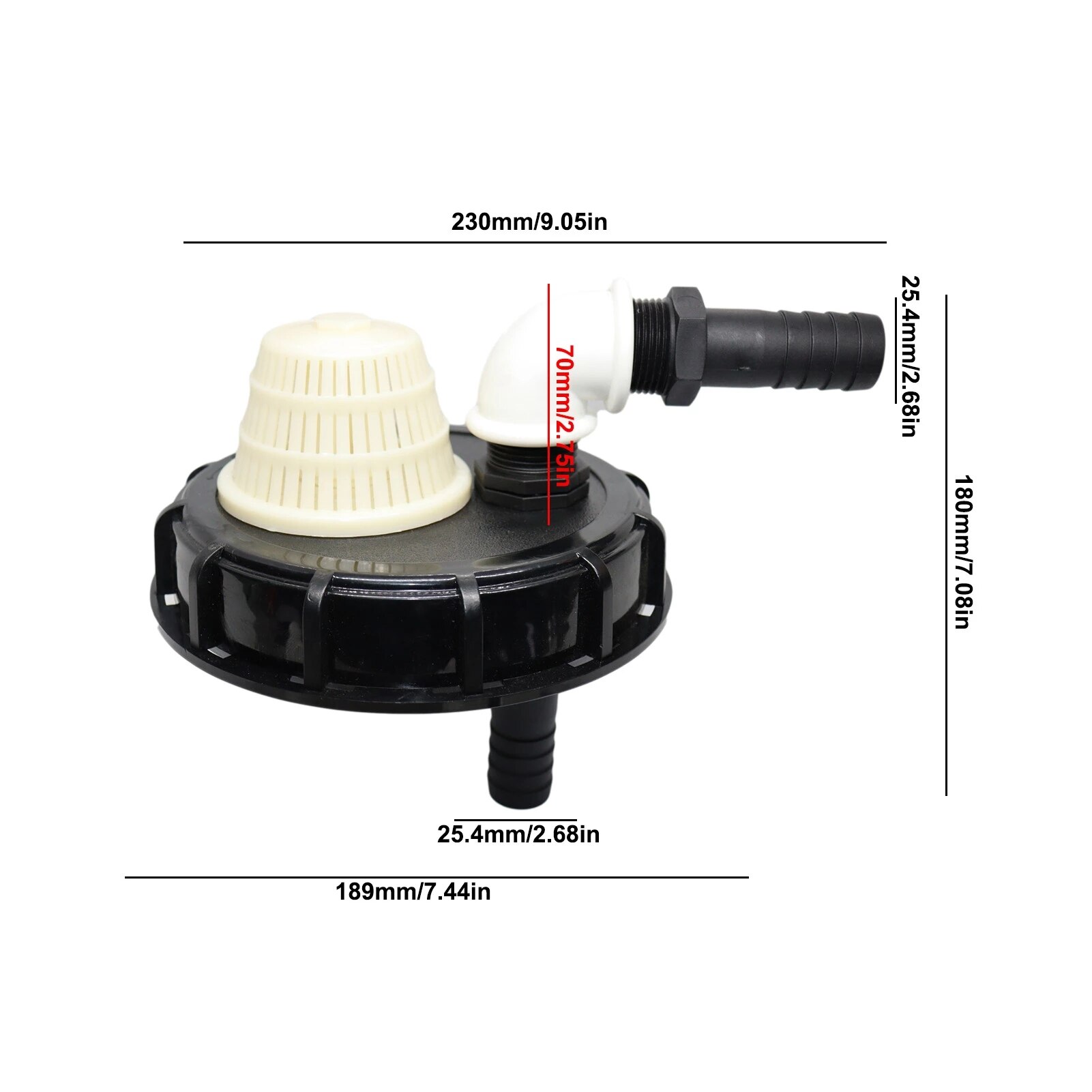 IBC Tank Lid Coarse Threaded Cap Adapter Connector IBC Ton Barrel Accessories Ton Barrel Cover 25mm 32mm Chemical Barrel Cover: 25cm