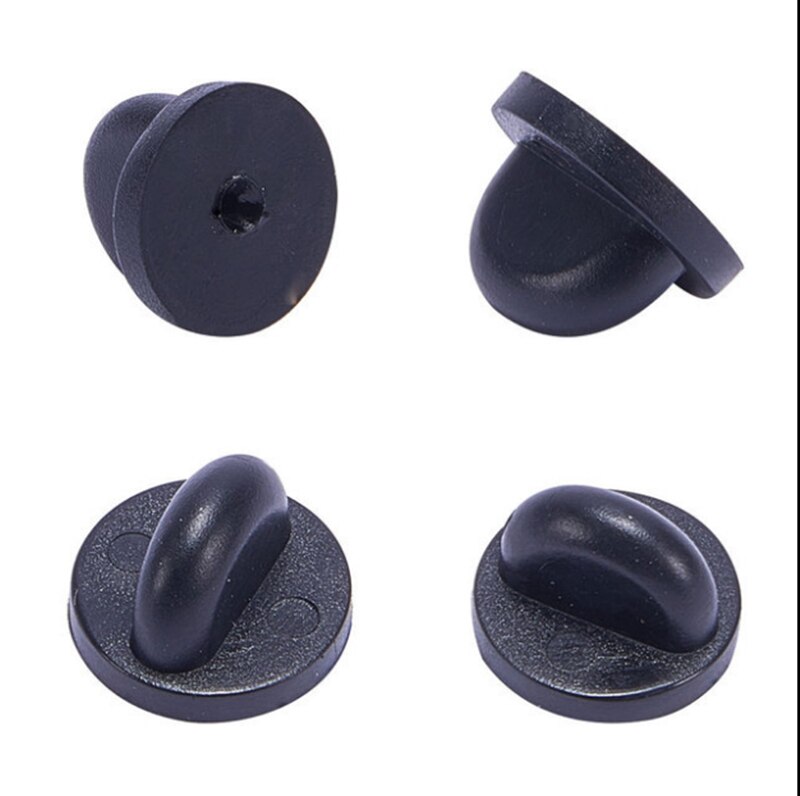 50 stuks/pak Veiligheid Broche Slot Metalen Rubber Kleurrijke Pins Terug Knop Gesp Sluitingen voor pin Broche base Sieraden Accessoires